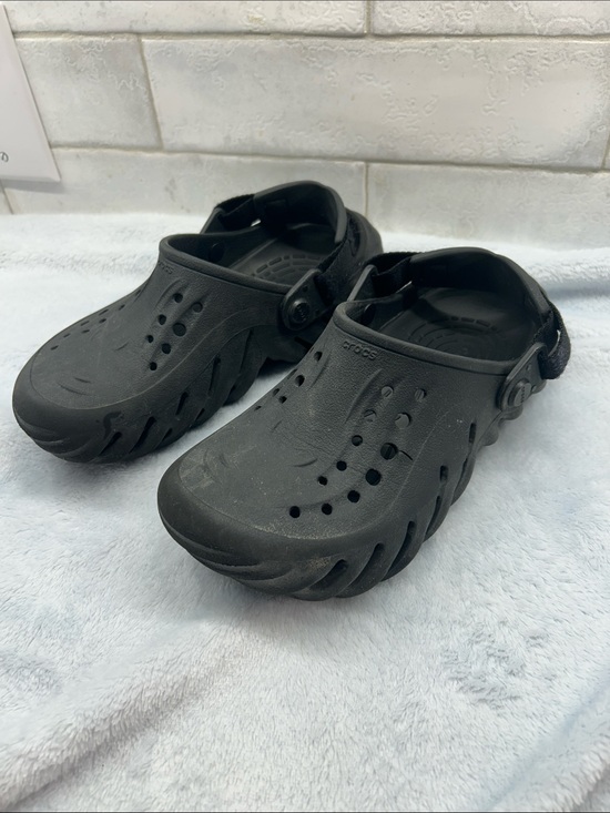 CROCS Other - CROCS Black Vented Comfort Clogs with Heel Strap